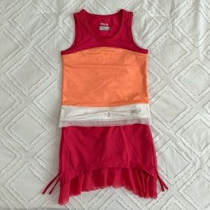 FILA - matching Tennis Skort & Tank - XXS (3-4) - Coral, Peach & Cream